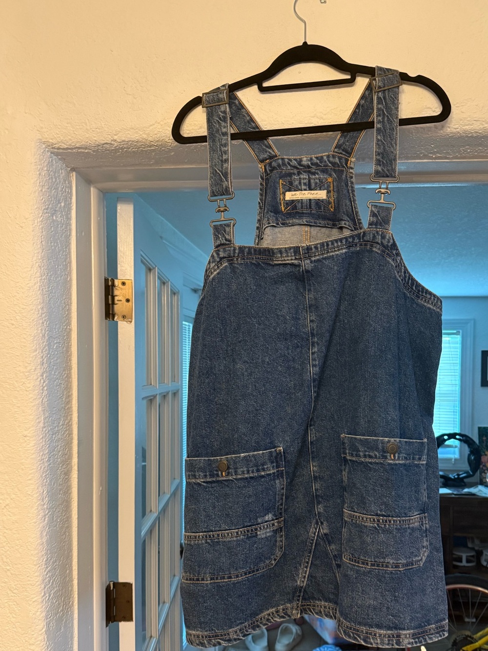 We The Free Blue Denim Pinafore Dress - Picture 4 of 7
